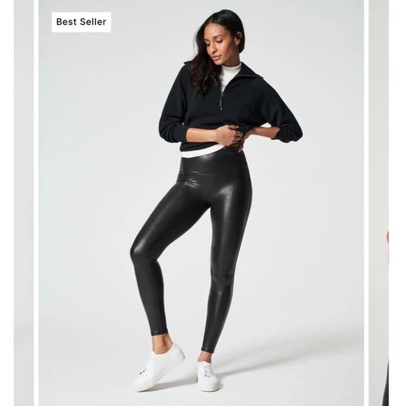 Spanx Faux Leather Leggings‎ Size M - Picture 1 of 12